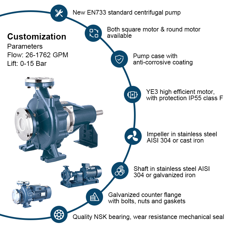 Finis Suctionis Horizontalis EN 733 Pump Centrifugae